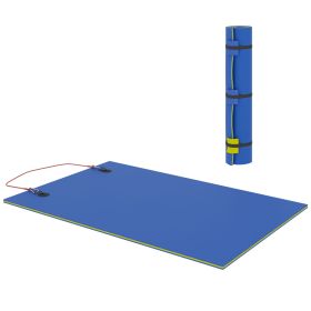 Soozier 9 x 6 ft. Lily Pad Water Mat for 2 Adults, Floating Water Pad for Lake, Pool, Ocean, Beach, and Boating, Blue