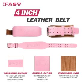 L Size Weightlifting Belt, Leather Weightlifting Belt With 4-inch Padded Waist Support, Suitable For Weightlifting, Cross Training, And Squat Pra (Option: L)
