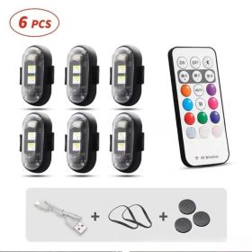 Wireless Remote Control Colorful Strobe Light (Option: 6 Lights With Remote Control)