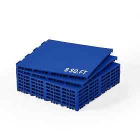 VEVOR Dryland Tiles for Hockey Floor Mat, 12.4 x 12.4 in Interlocking Versatile Training Surface, 8 PCS Interlocking PP Puzzle Dance Floor Tiles (Color: Blue, Number of Pieces: 8 pcs)