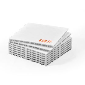 VEVOR Dryland Tiles for Hockey Floor Mat, 12.4 x 12.4 in Interlocking Versatile Training Surface, 8 PCS Interlocking PP Puzzle Dance Floor Tiles (Color: Grey, Number of Pieces: 8 pcs)