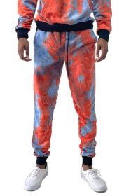 COTTON TYE DYE SWEAT PANTS (Color: BLUE PINK, size: XL)