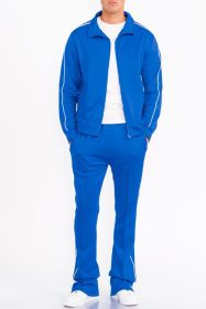 Mens Side Pipe Track Jacket (Color: ROYAL, size: XL)