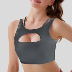 Hollow Sports Bra (Option: Grey-S)
